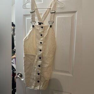 Cream Corduroy Button-Front Dress